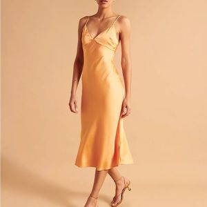 Abercrombie & Fitch Satin Slip Midi Dress